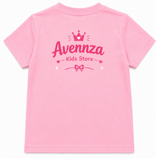 Avennza Cute Princess Kids T-Shirt – Premium Soft Cotton Pink Tee
