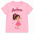 Avennza Cute Princess Kids T-Shirt – Premium Soft Cotton Pink Tee