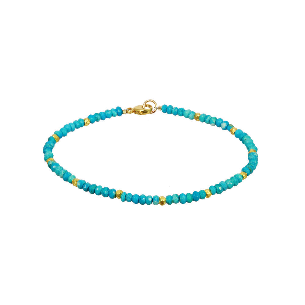 Gemstone Station Bracelet - Turquoise
