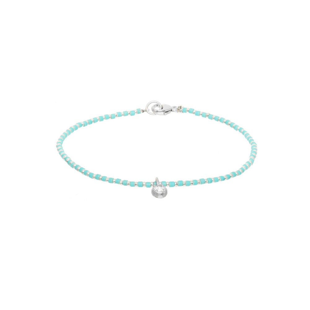 Striped Bracelet with Mini Solitaire Charm