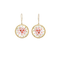 Small Ombre Botanical Earrings - Red