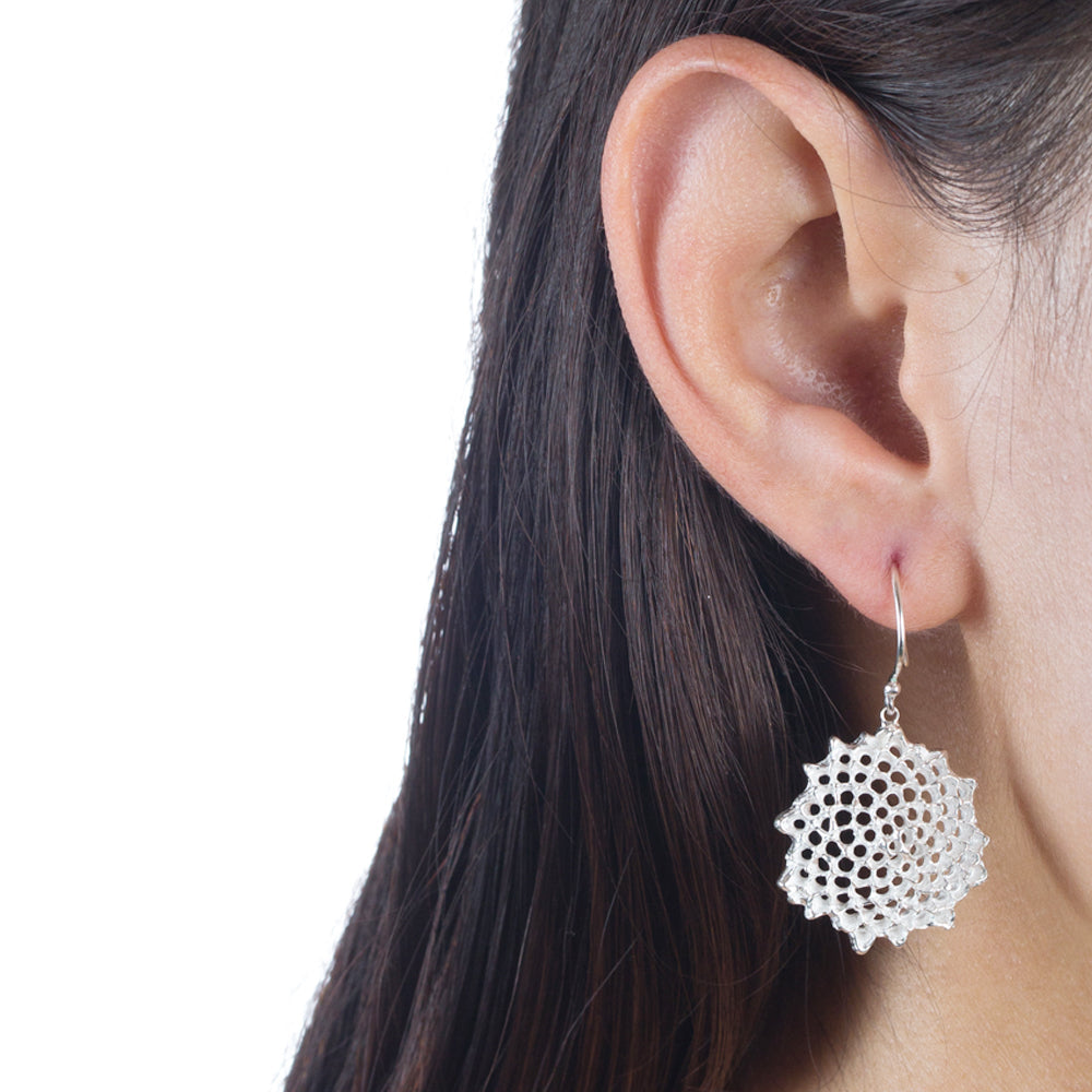 Large Open Sunflower Earrings