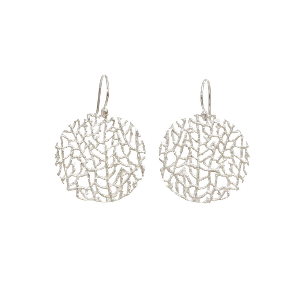 Small Coral Disc Earrings