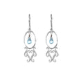 Branch Oval with Swirls and Stone Earrings