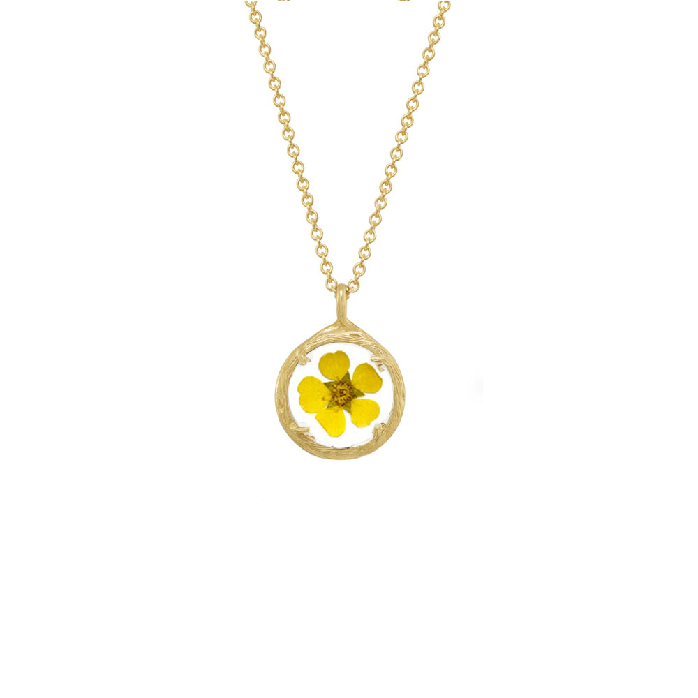 Mini Yellow Bloom Botanical Necklace