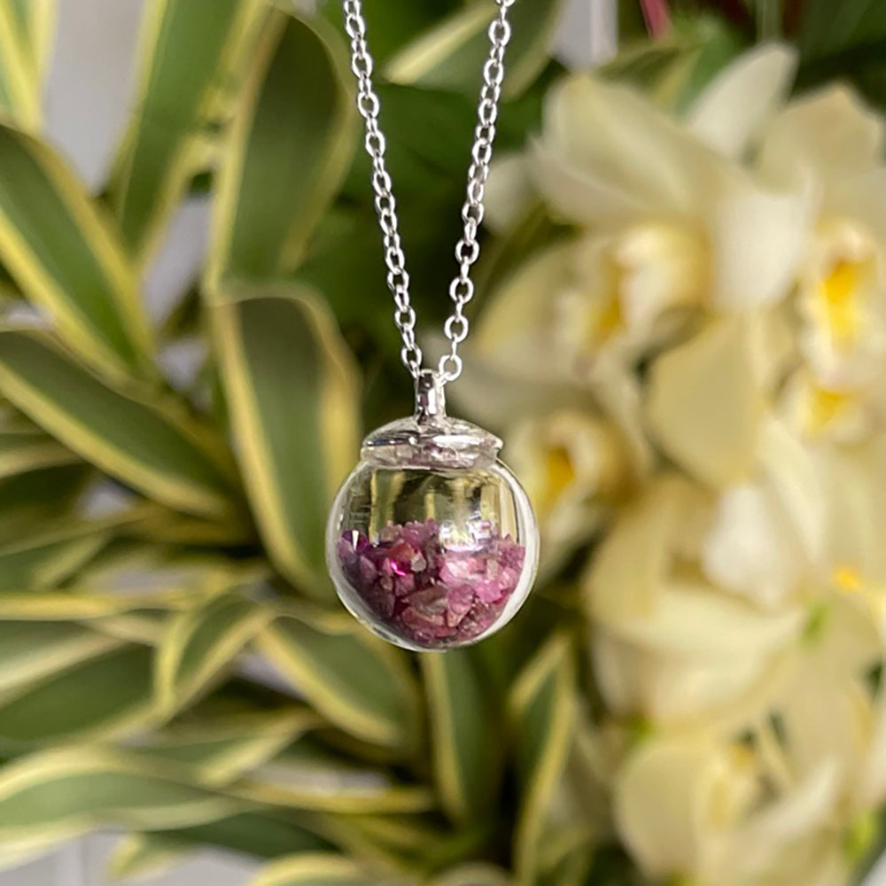 Birthstone Globe Necklace - July