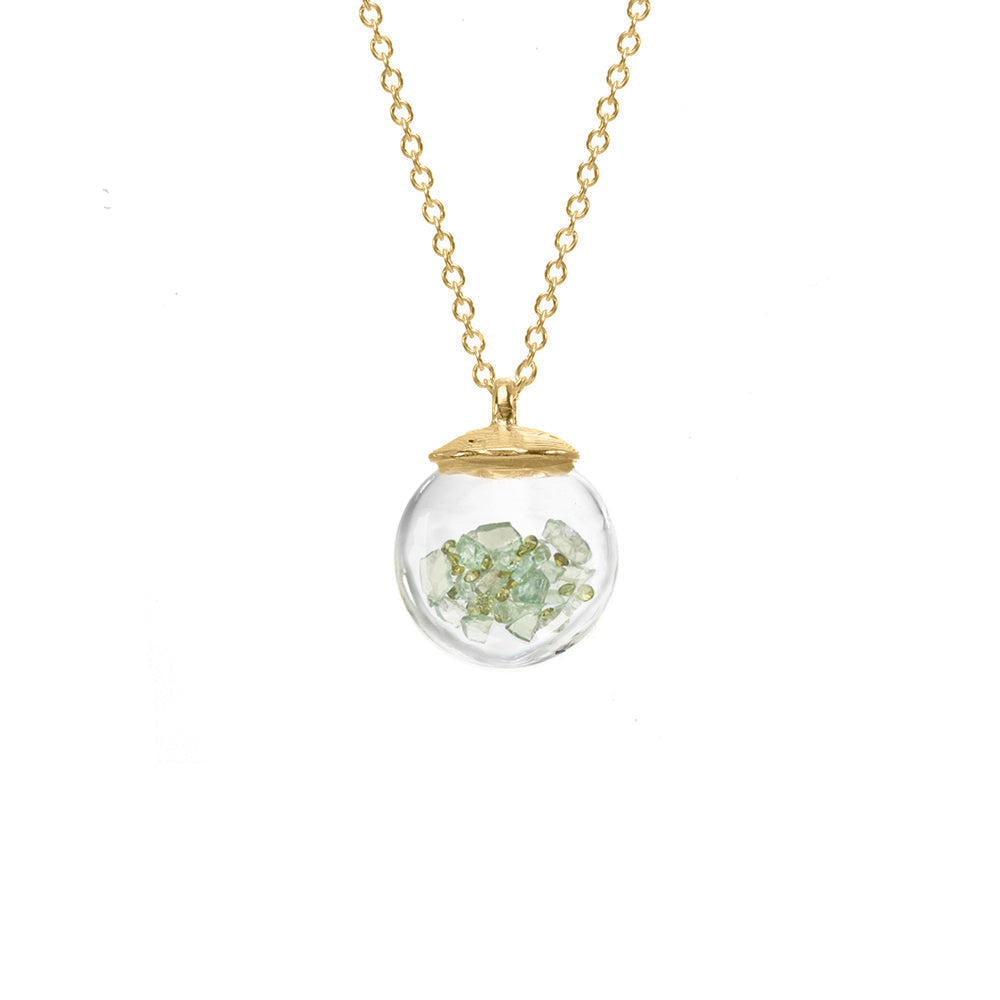 Birthstone Globe Necklace - August