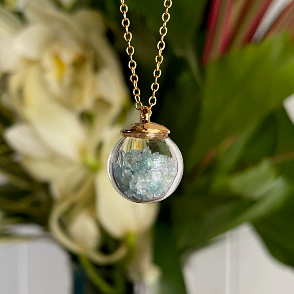 Birthstone Globe Necklace - March