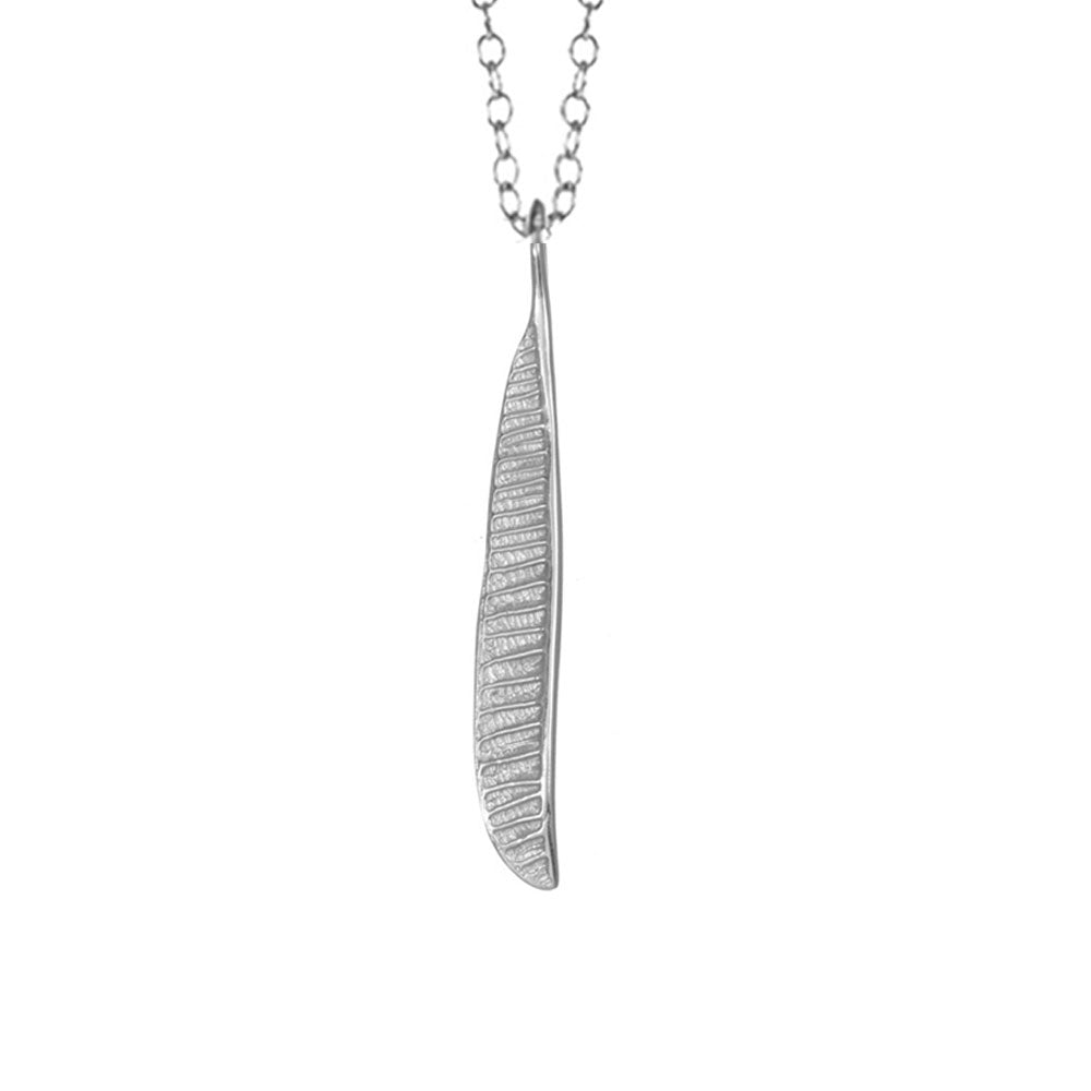 Small Half Plumeria Leaf Necklace