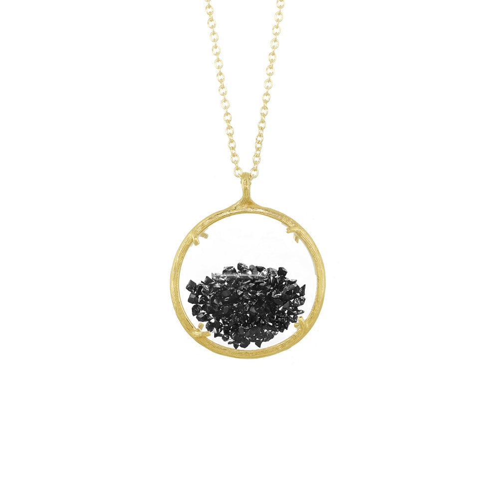 Large Shaker Necklace in Black Spinel