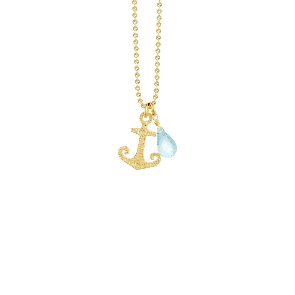 Anchor Necklace with Briolette