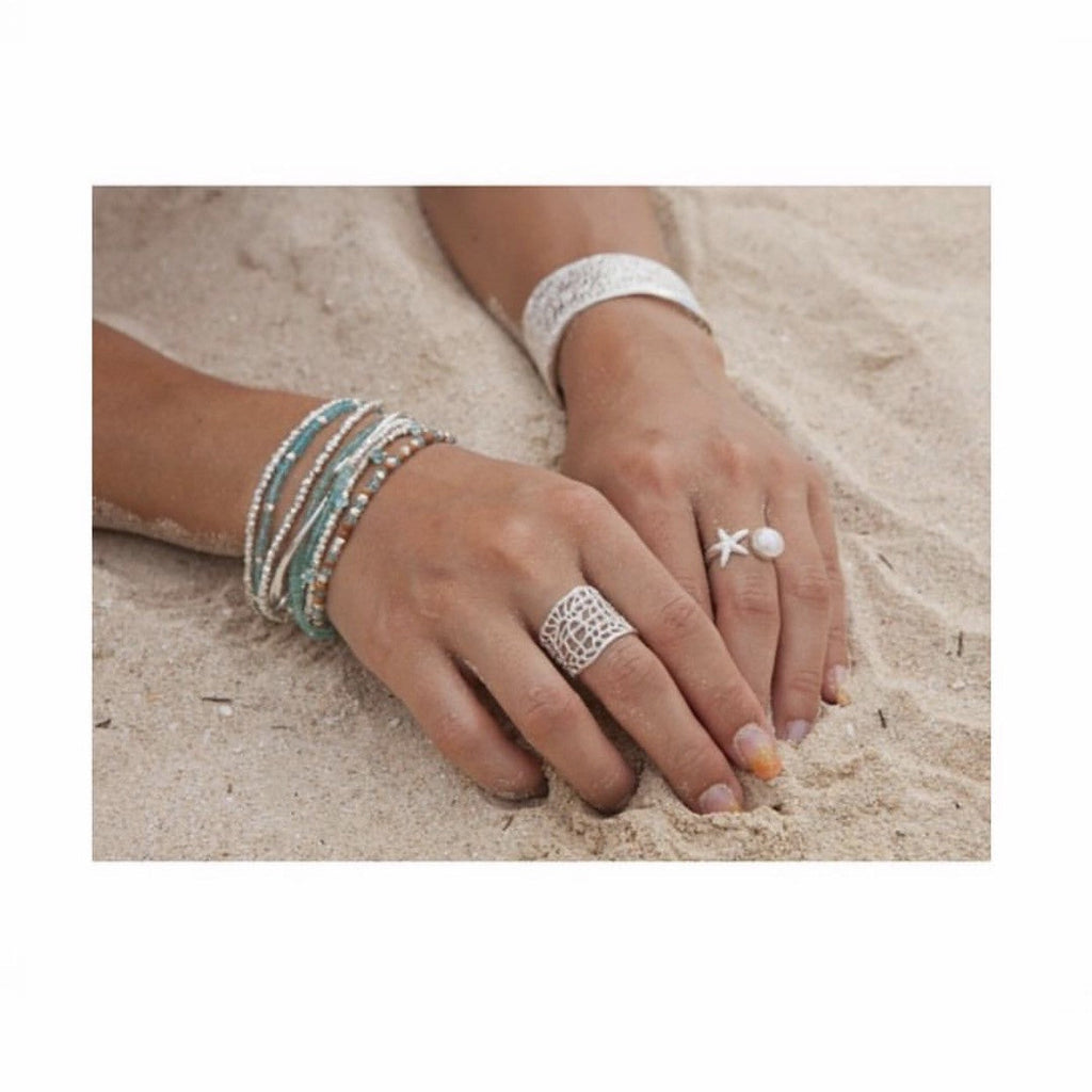 Extra Wide Coral Ring