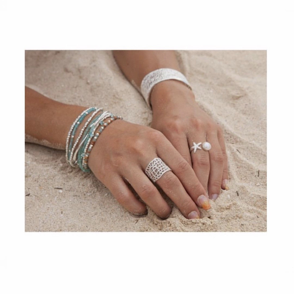 Extra Wide Coral Ring