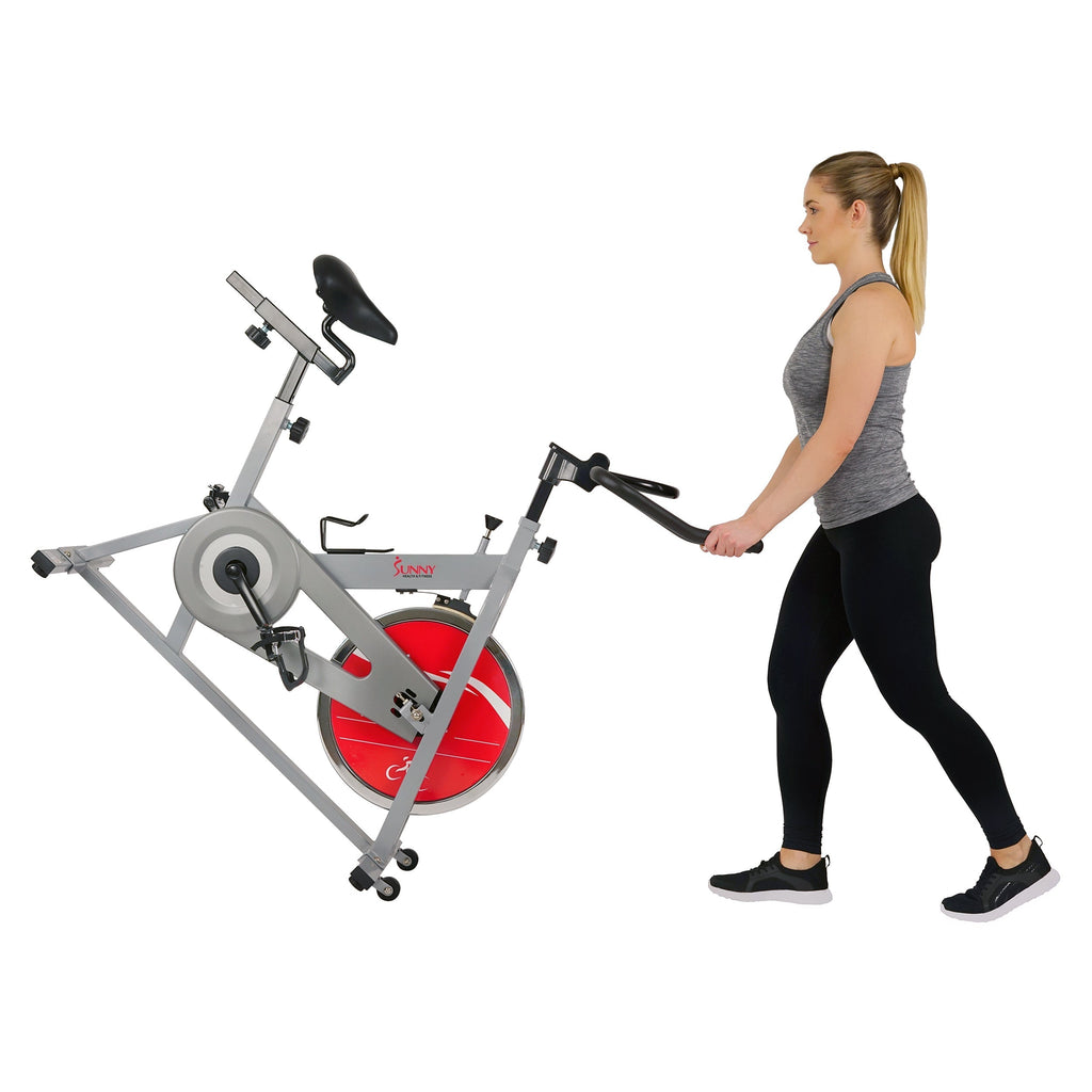Chain Drive Indoor Cycling Trainer Exercise Bike - Silver