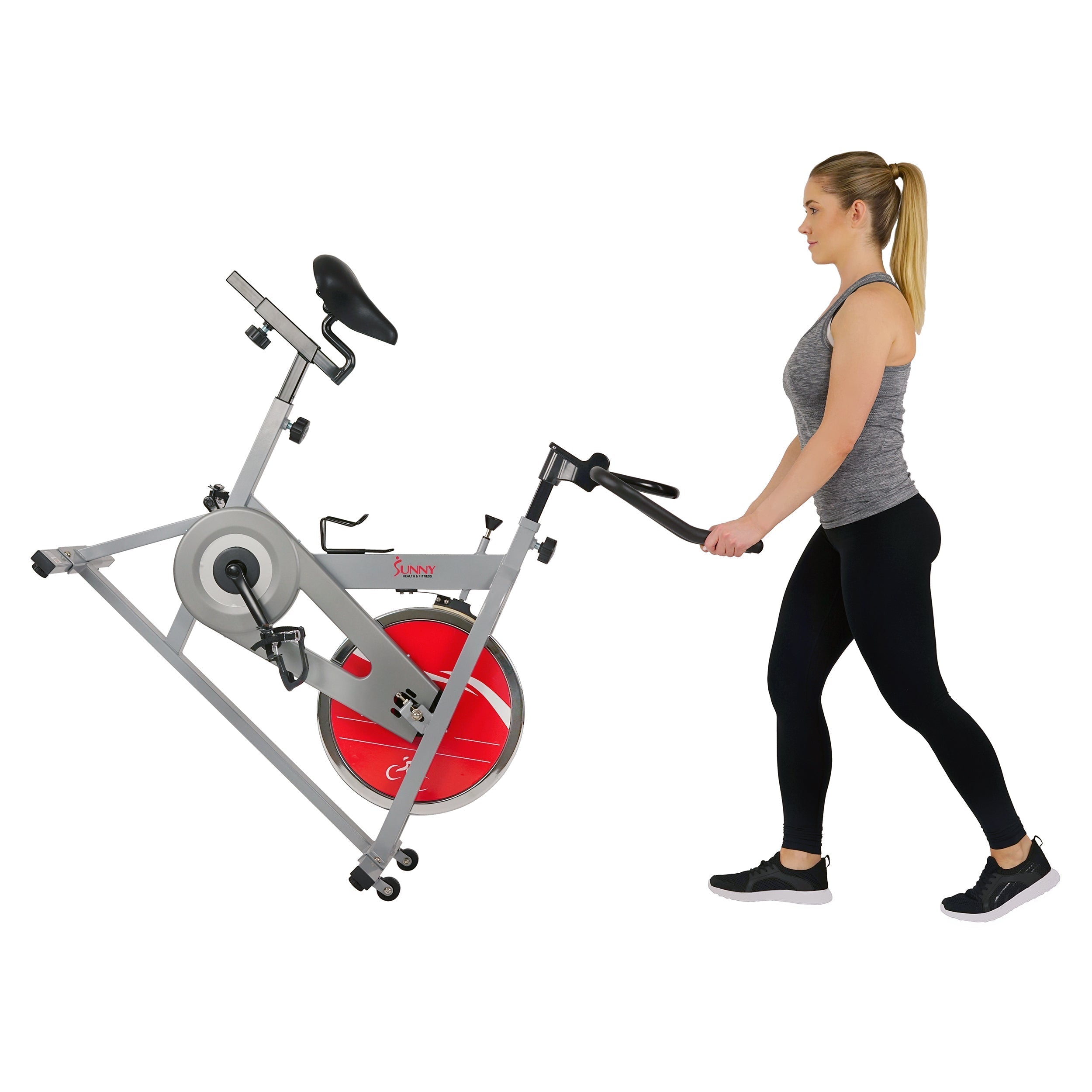 Chain Drive Indoor Cycling Trainer Exercise Bike - Silver