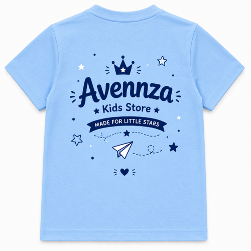 Avennza Little Dino Adventure Kids T-Shirt | Soft Cotton Graphic Tee for Boys