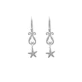 Small Heart Swirl Earrings with Starfish