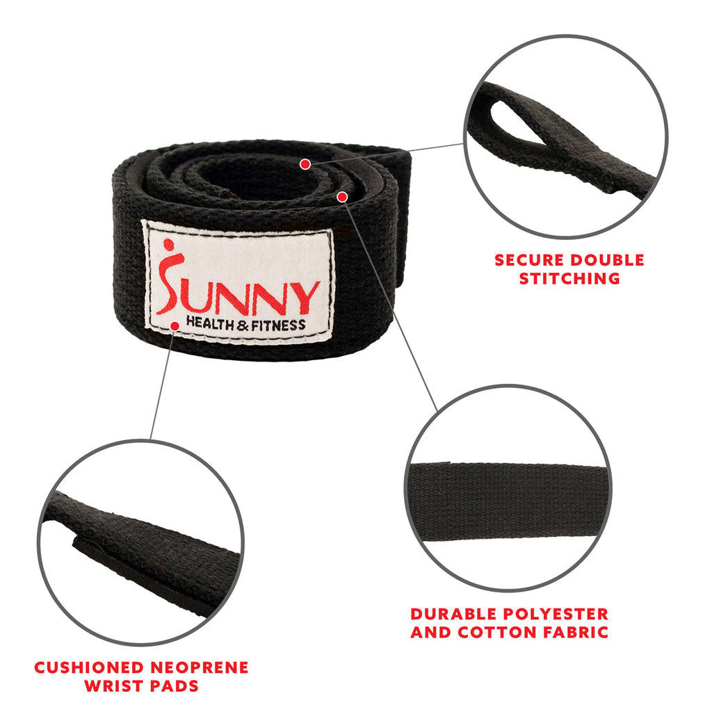 Lifting Wrist Straps w/ Neoprene Padding, 2000 lb Weight Capacity Heavy Duty for Weightlifting, Pair