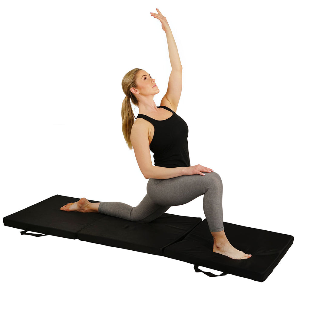 Tri-Folding Exercise Gymnastics Mat - Extra Thick with Carry Handles