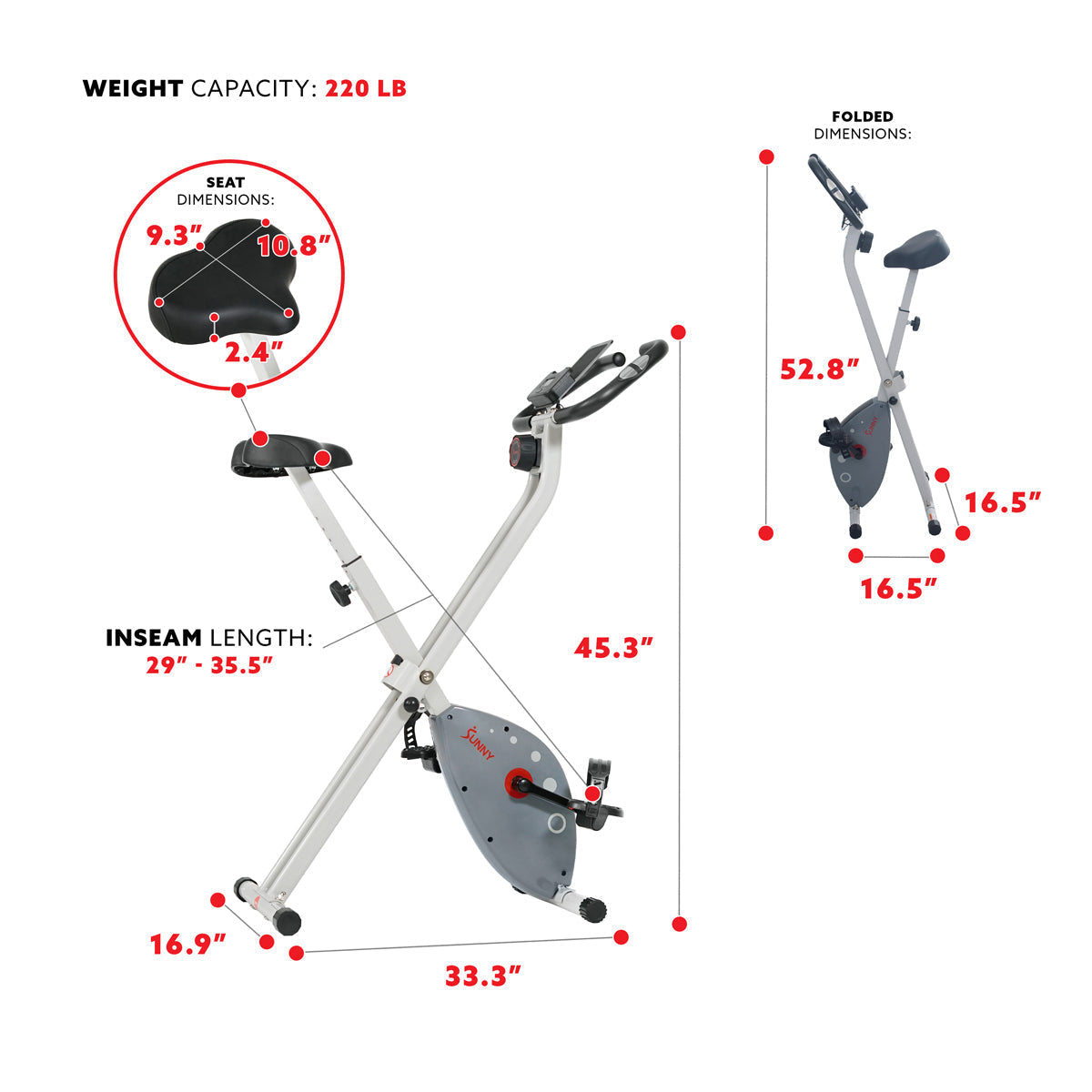 Stationary Exercise Foldable Bike