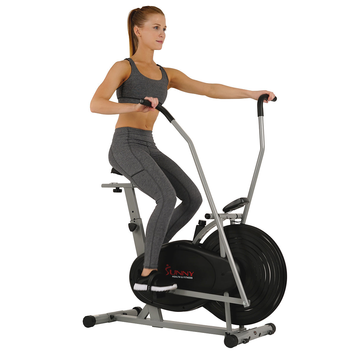 Air Resistance Hybrid Upright Exercise Bike w/ Arm Exercisers