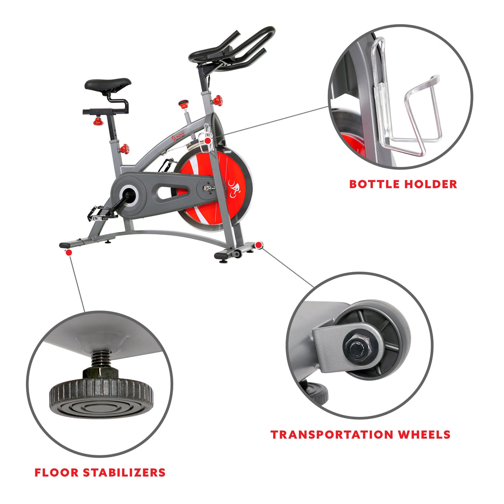 Belt Drive Indoor Cycling Bike Exercise Bike w/ LCD Monitor