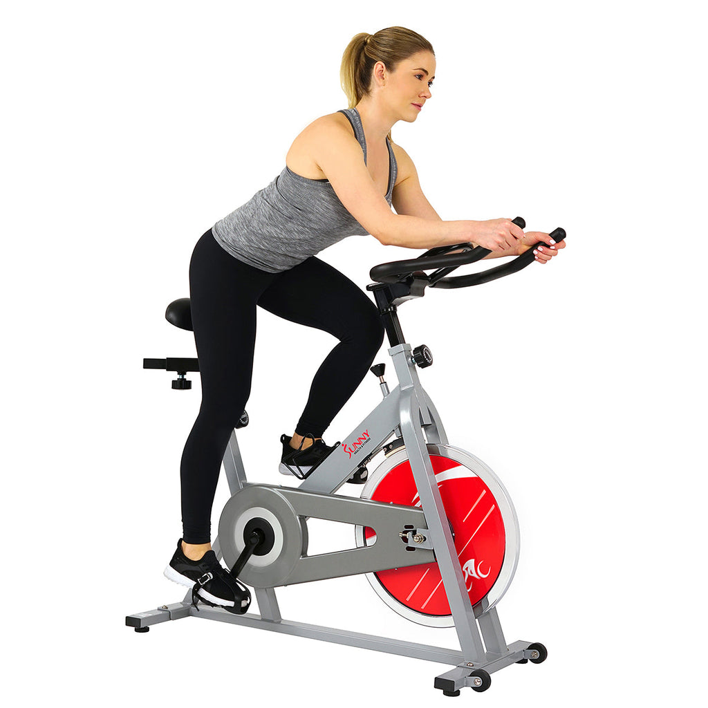 Chain Drive Indoor Cycling Trainer Exercise Bike - Silver