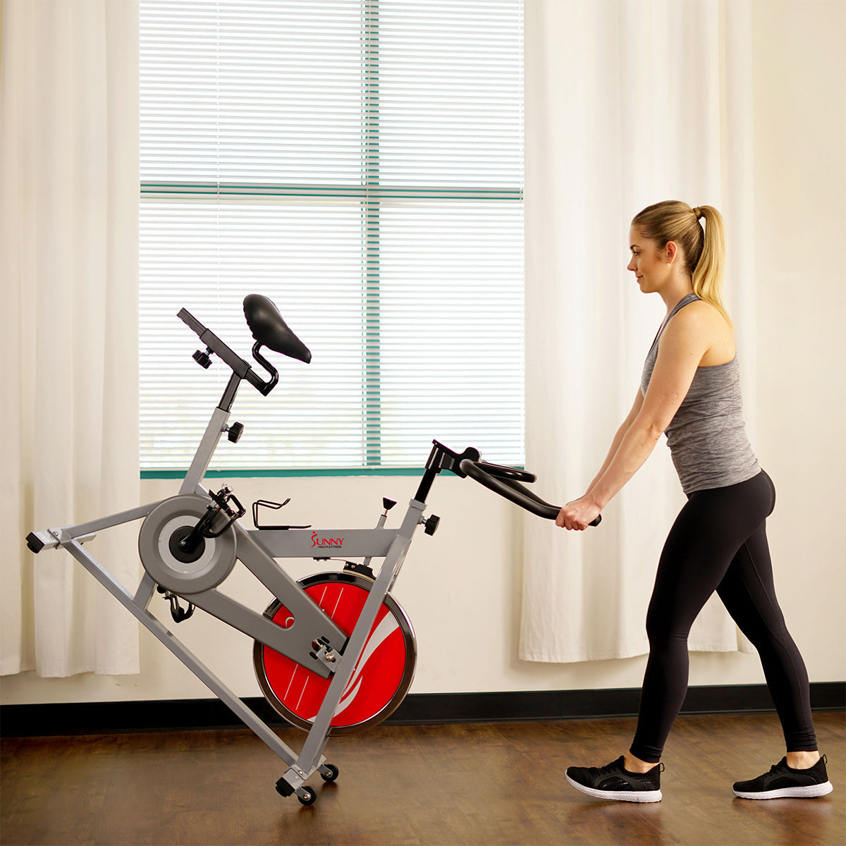 Chain Drive Indoor Cycling Trainer Exercise Bike - Silver