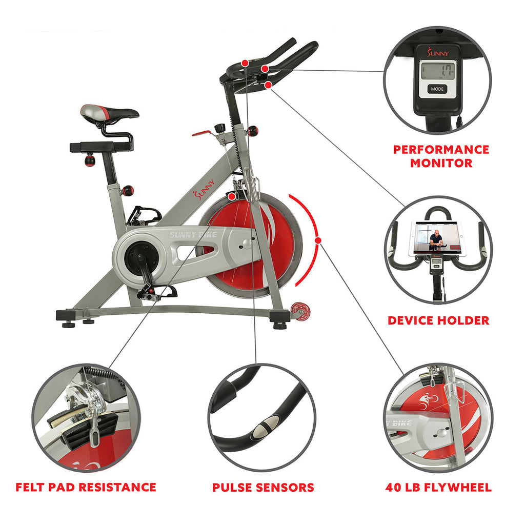 Fitness Pro II Indoor Cycling Bike with Device Mount and Advanced Display