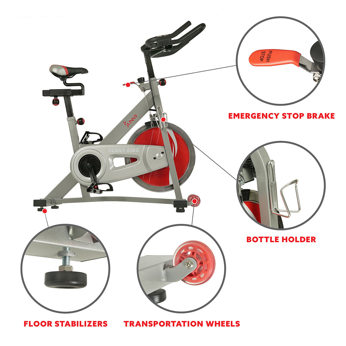 Fitness Pro II Indoor Cycling Bike with Device Mount and Advanced Display