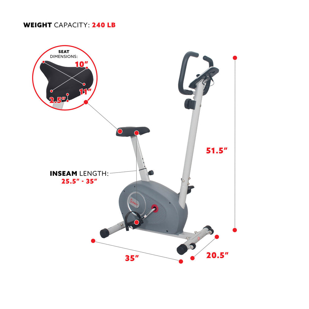 Magnetic Resistance Upright Bike with Advanced Digital Monitor