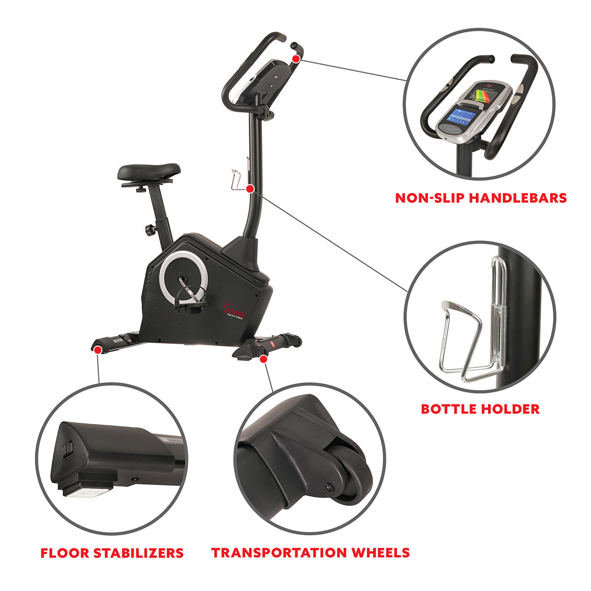 Magnetic Upright Exercise Bike with Programmable Monitor and Pulse Rate Monitoring