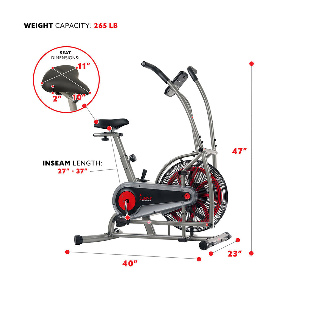 Motion Air Bike, Fan Exercise Bike with Unlimited Resistance and Device Holder