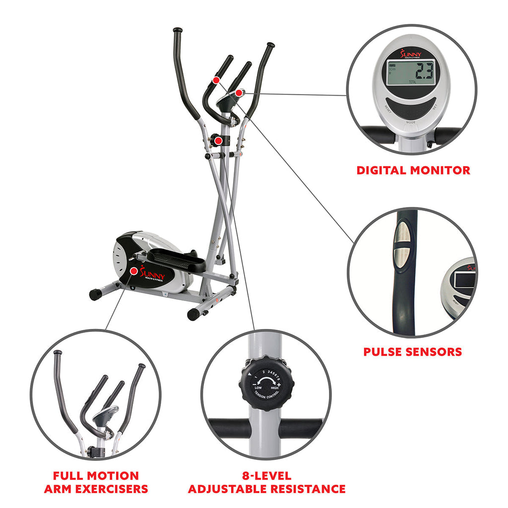 Magnetic Elliptical Bike Elliptical Machine w/ LCD Monitor and Heart Rate Monitoring