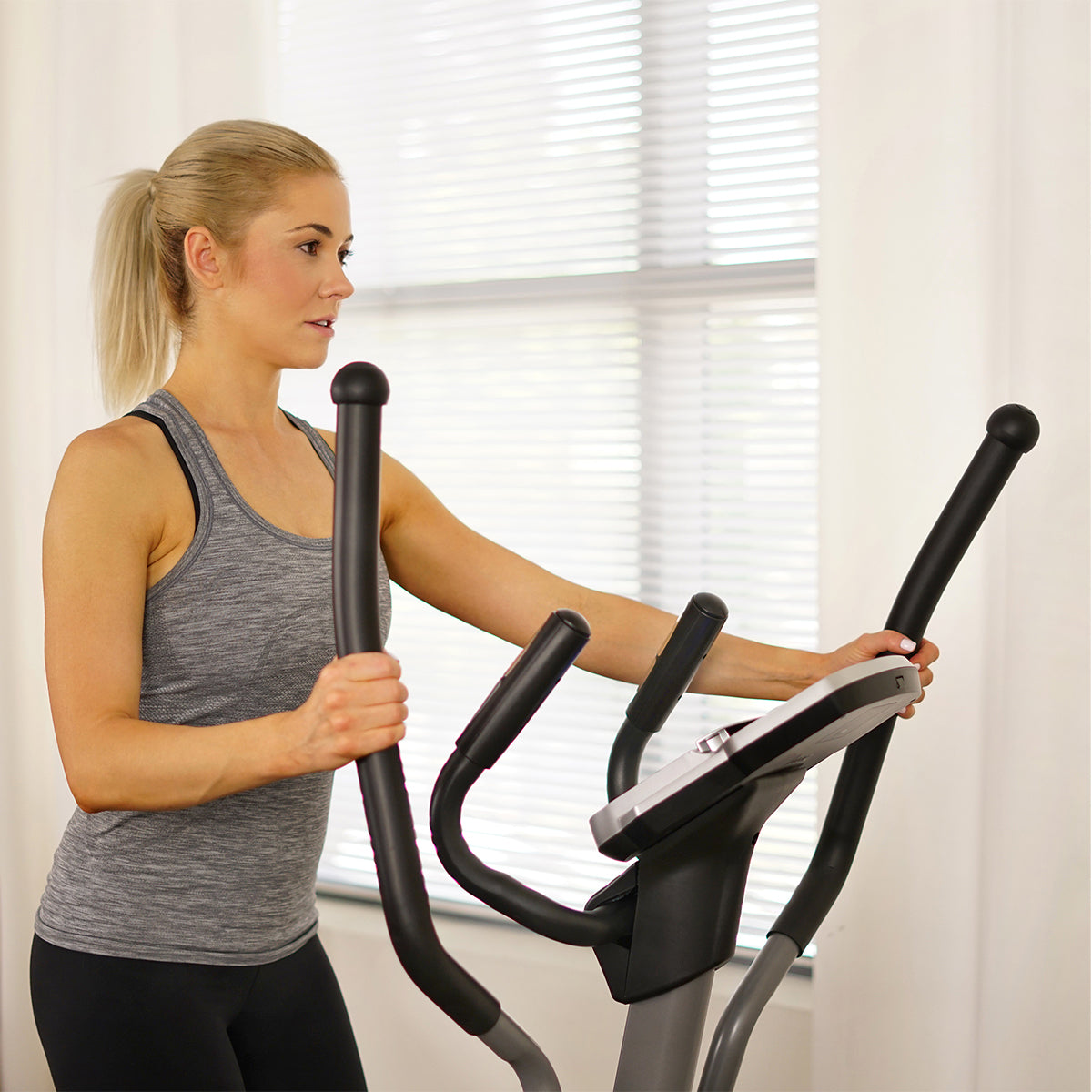 Magnetic Elliptical Machine w/ Device Holder, Programmable Monitor and Heart Rate Monitoring