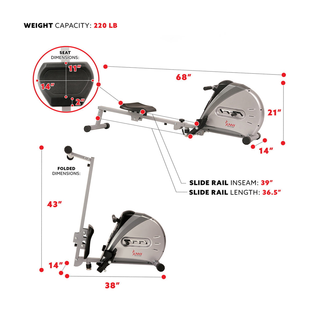 Elastic Cord Rowing Machine Rower w/ LCD Monitor