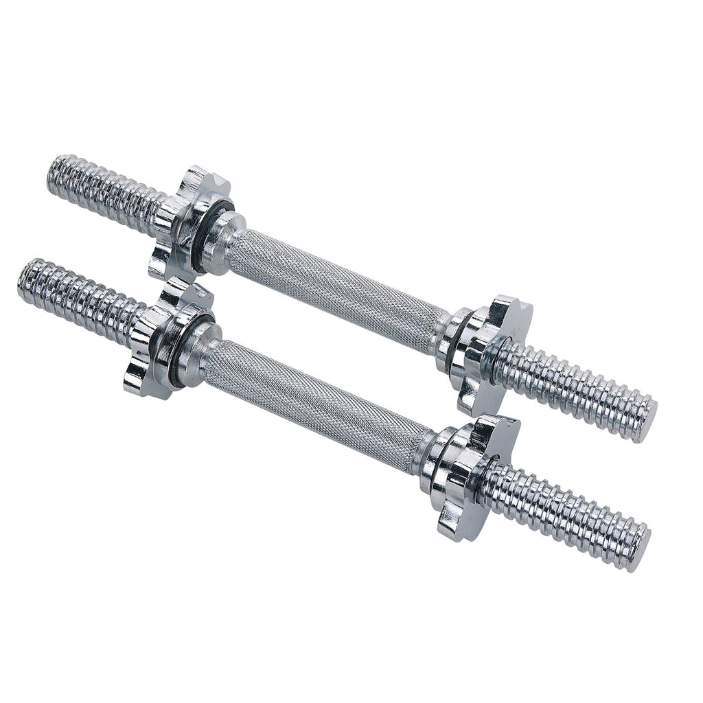 14 in Threaded Chrome Dumbbell Bar Pairs w/ Ring Collars