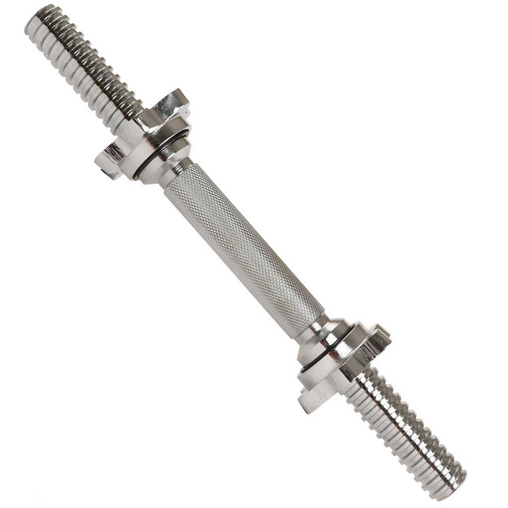 14 in Threaded Chrome Dumbbell Bar Pairs w/ Ring Collars