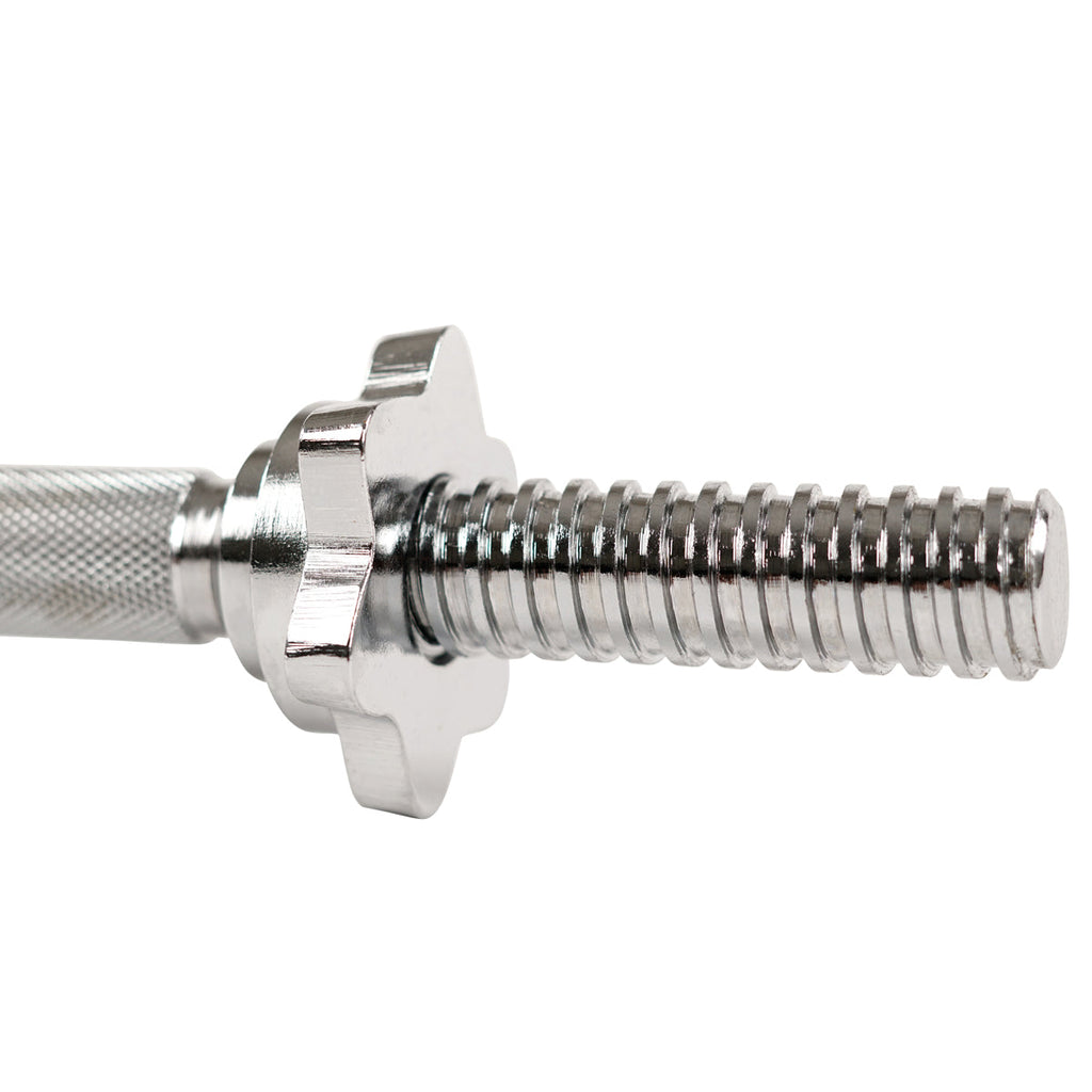 14 in Threaded Chrome Dumbbell Bar Pairs w/ Ring Collars