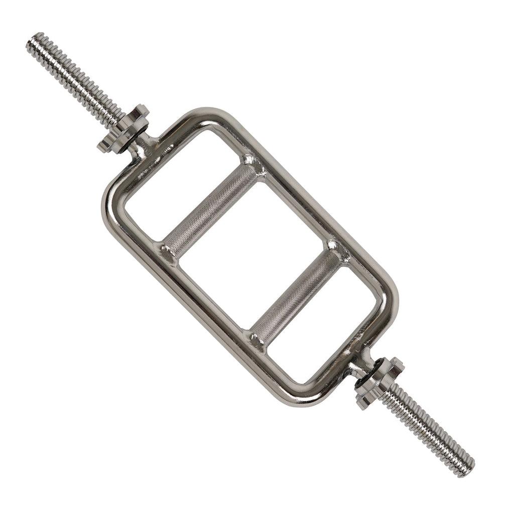 24 in Threaded Solid Chrome Tricep Bar w/ Ring Collars