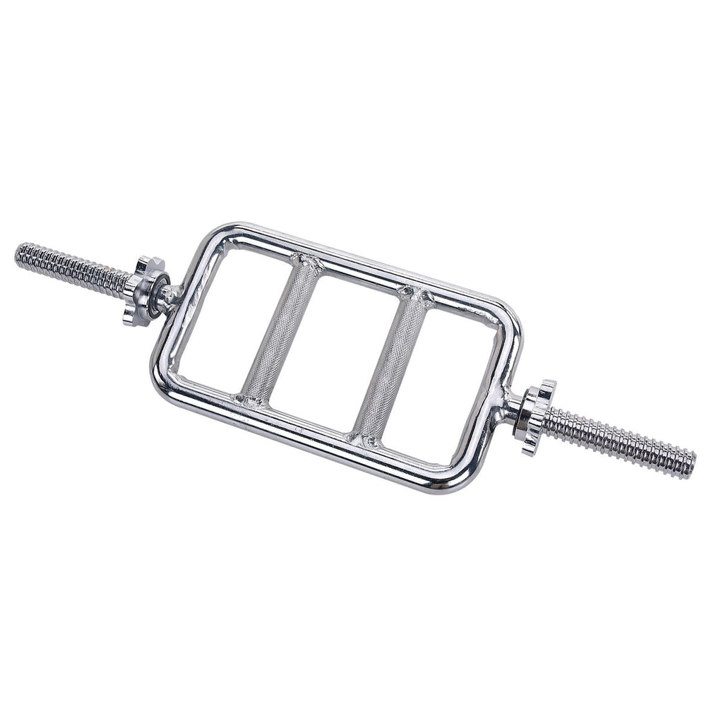 24 in Threaded Solid Chrome Tricep Bar w/ Ring Collars