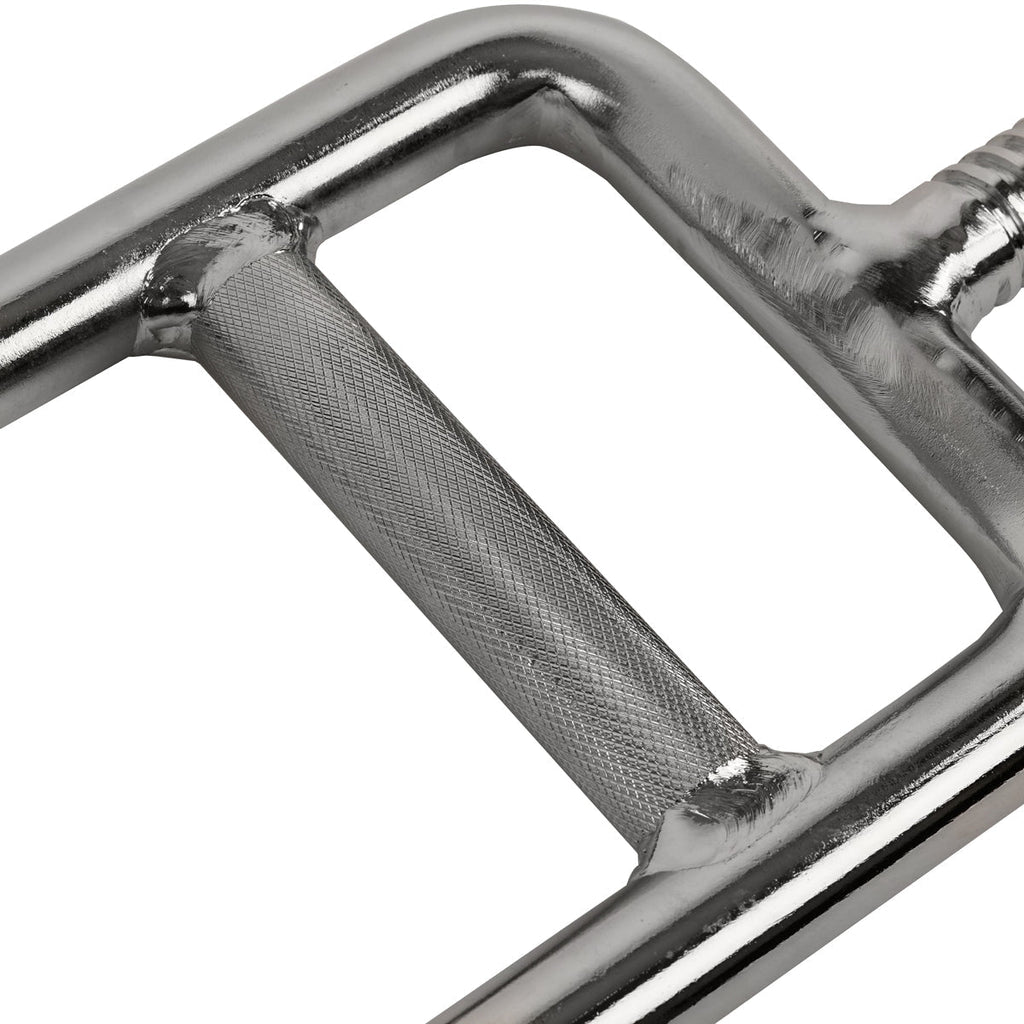 24 in Threaded Solid Chrome Tricep Bar w/ Ring Collars