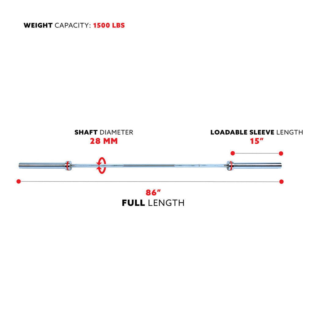 86" Olympic Bar 1500 lbs Capacity