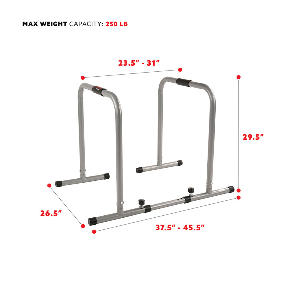 Dip Stand Station Fitness Bar w/ Safety Connector