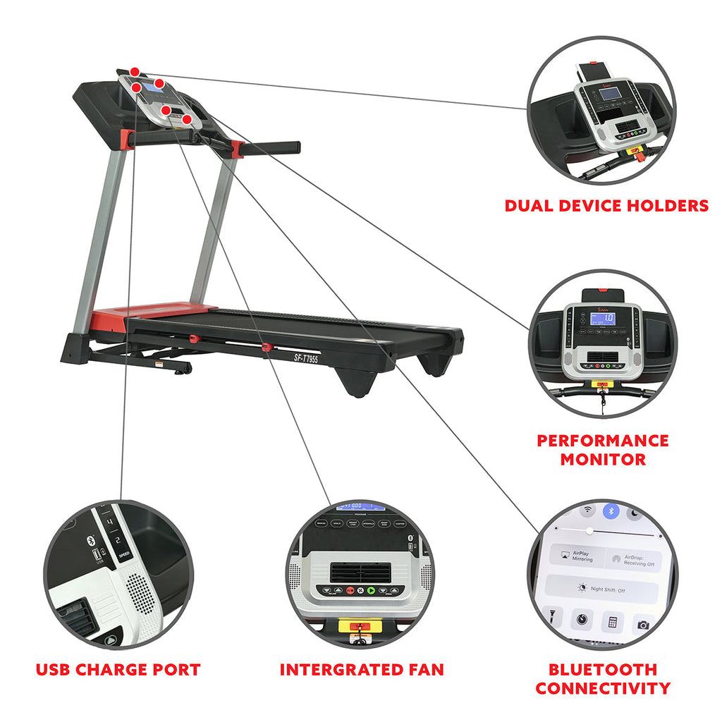 Evo-Fit Incline Treadmill with Bluetooth and Dual Device Holders