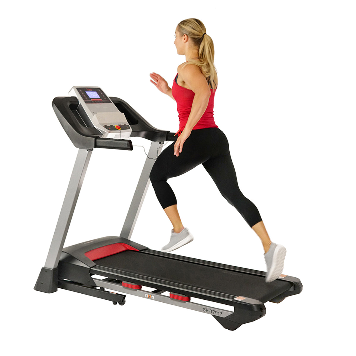 Electric Folding Treadmill with Heart Rate Monitoring, Bluetooth Speakers and USB Charging Function