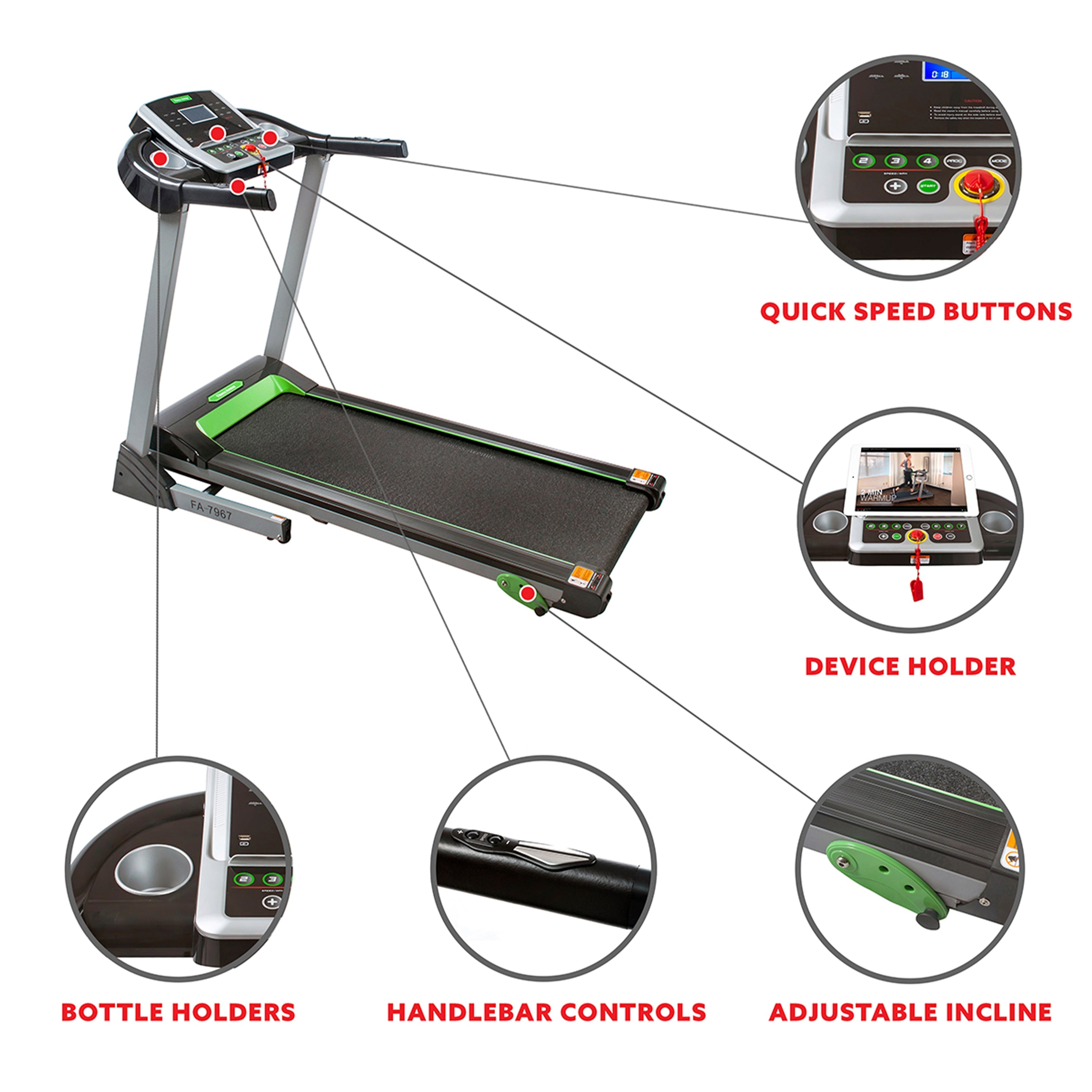 Fitness Avenue Manual Incline Treadmill with Bluetooth Speakers by Sunny Health & Fitness