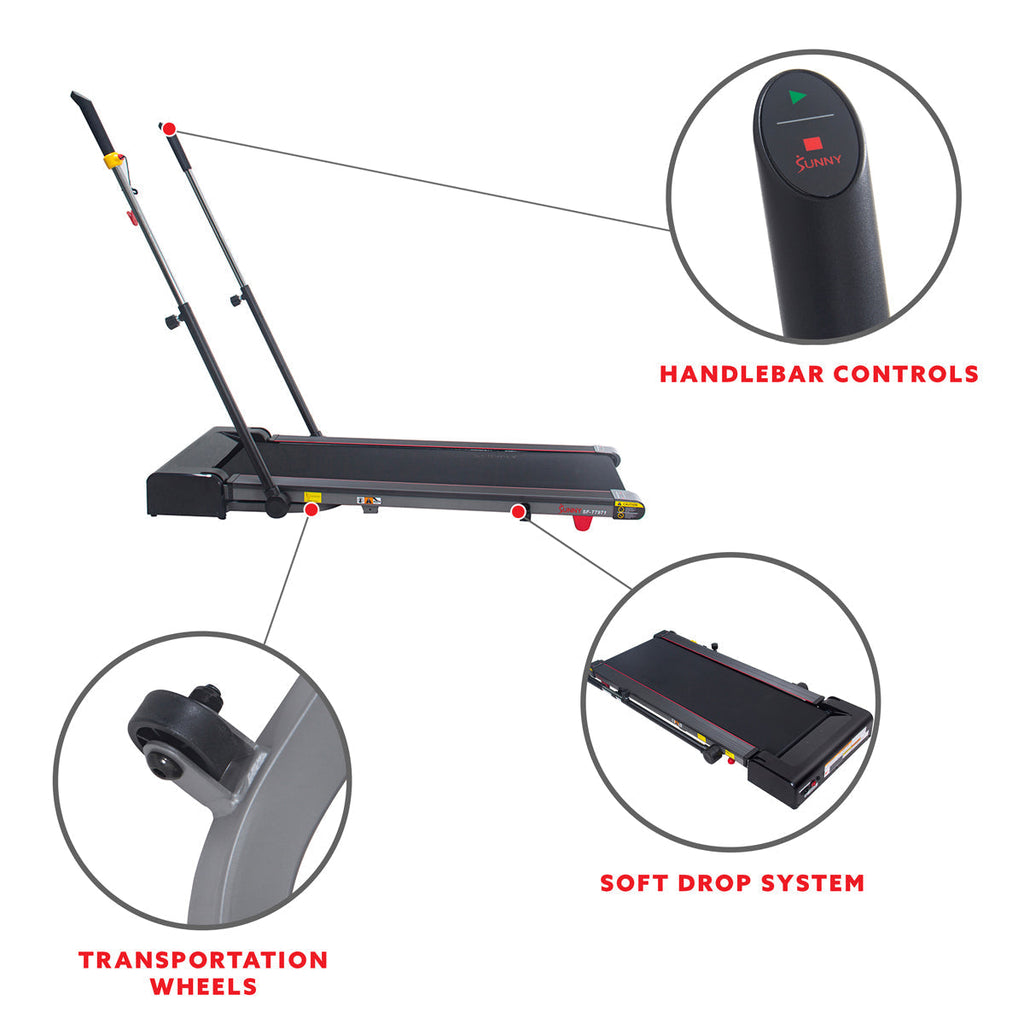 Slim Folding Treadmill Trekpad with Arm Exercisers
