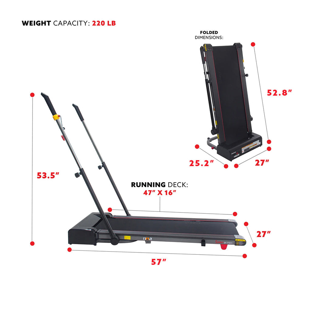 Slim Folding Treadmill Trekpad with Arm Exercisers