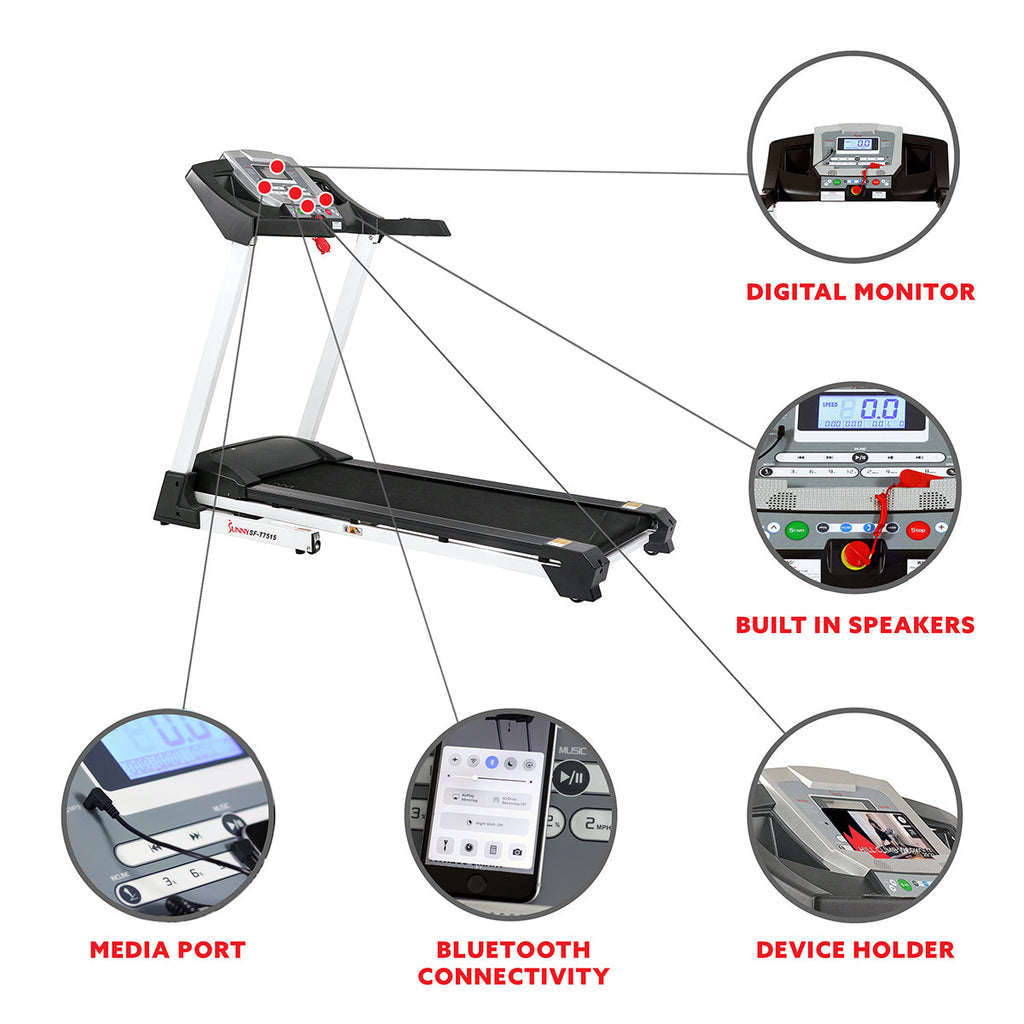 Smart Treadmill w/  Auto Incline, Sound System, Bluetooth and Phone Function